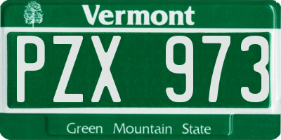 VT license plate PZX973