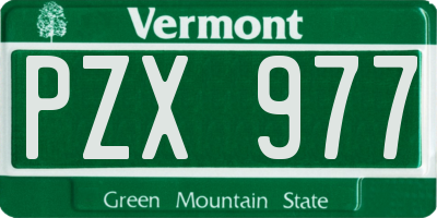 VT license plate PZX977
