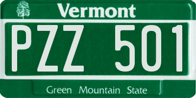 VT license plate PZZ501