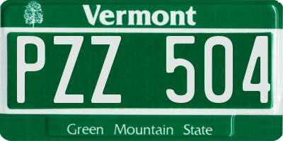 VT license plate PZZ504