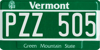 VT license plate PZZ505
