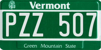 VT license plate PZZ507