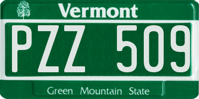 VT license plate PZZ509