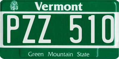 VT license plate PZZ510
