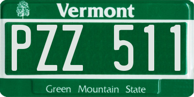 VT license plate PZZ511