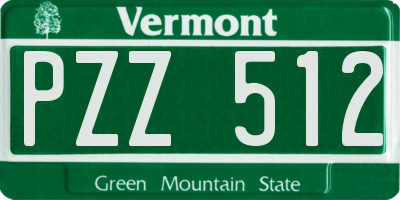 VT license plate PZZ512