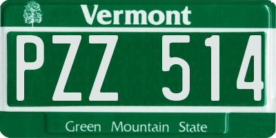 VT license plate PZZ514