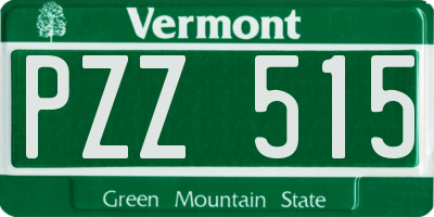 VT license plate PZZ515