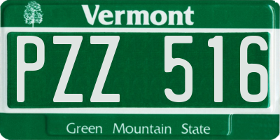 VT license plate PZZ516