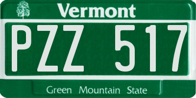 VT license plate PZZ517