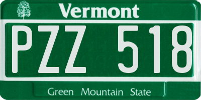 VT license plate PZZ518