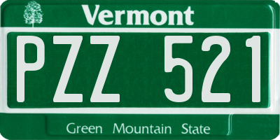 VT license plate PZZ521
