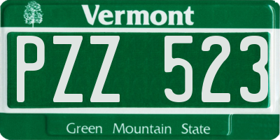 VT license plate PZZ523