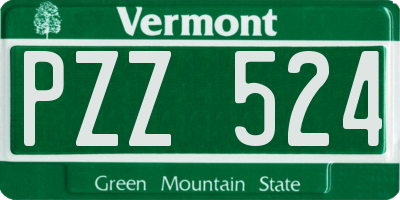 VT license plate PZZ524