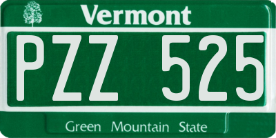 VT license plate PZZ525