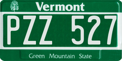 VT license plate PZZ527