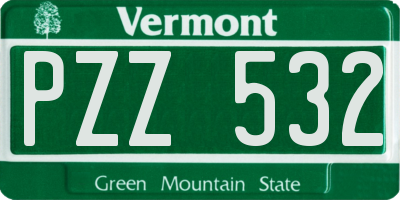 VT license plate PZZ532