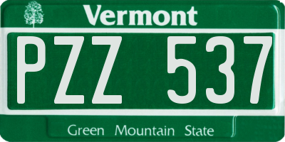 VT license plate PZZ537