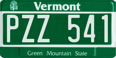 VT license plate PZZ541
