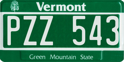 VT license plate PZZ543