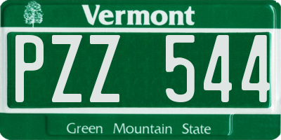 VT license plate PZZ544