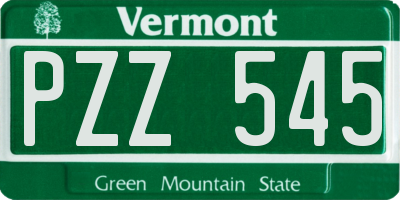 VT license plate PZZ545