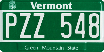 VT license plate PZZ548