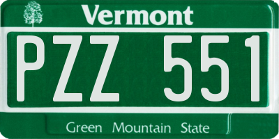 VT license plate PZZ551