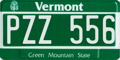 VT license plate PZZ556