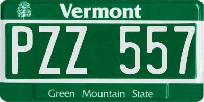 VT license plate PZZ557
