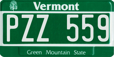 VT license plate PZZ559
