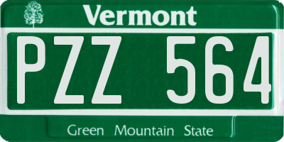 VT license plate PZZ564