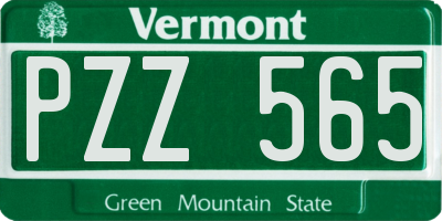 VT license plate PZZ565
