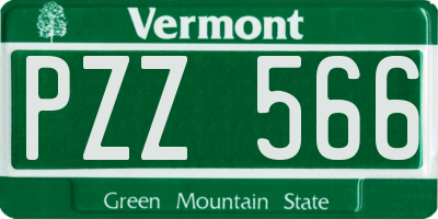 VT license plate PZZ566