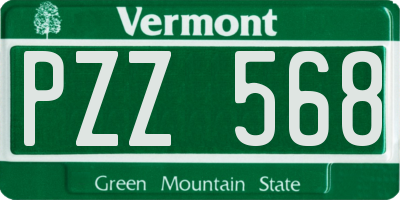 VT license plate PZZ568