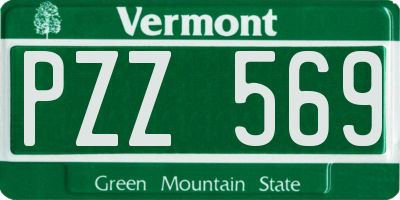 VT license plate PZZ569