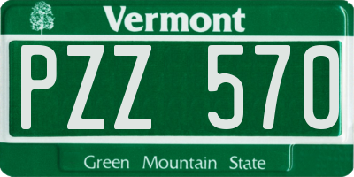 VT license plate PZZ570