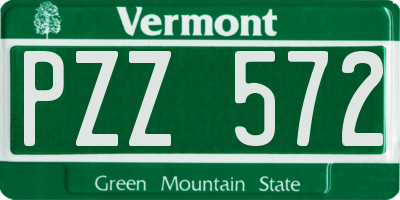 VT license plate PZZ572