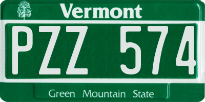 VT license plate PZZ574