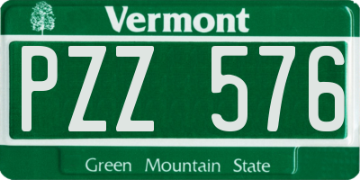 VT license plate PZZ576