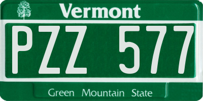 VT license plate PZZ577