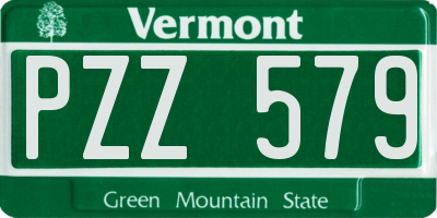 VT license plate PZZ579