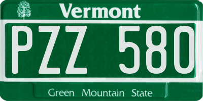 VT license plate PZZ580