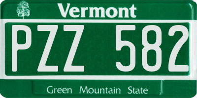 VT license plate PZZ582