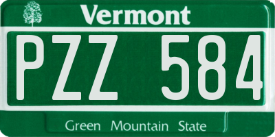 VT license plate PZZ584