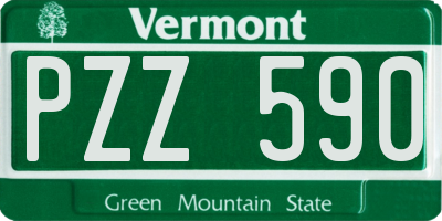 VT license plate PZZ590