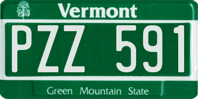 VT license plate PZZ591