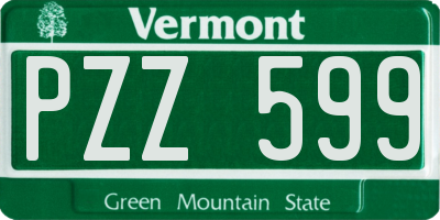 VT license plate PZZ599
