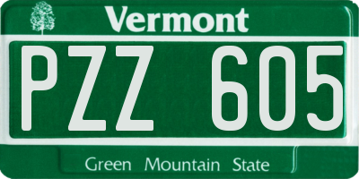 VT license plate PZZ605