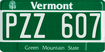 VT license plate PZZ607
